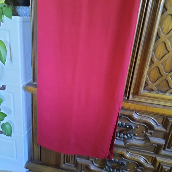 ZARA Basic Women's Long Sleeve Sheath Maxi Dress w Slit - Burgundy Red, Size XS - Picture 10 of 16